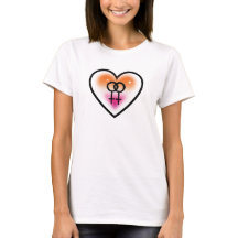 Lesbisk Heart Pride T-Shirt