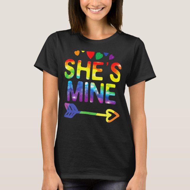 Lesbisk Hon är mitt matchande LGB Pride 1 T Shirt (Framsida)