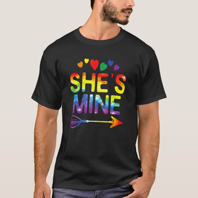 Lesbisk Hon är mitt matchande LGBT-Pride T Shirt (Framsida)