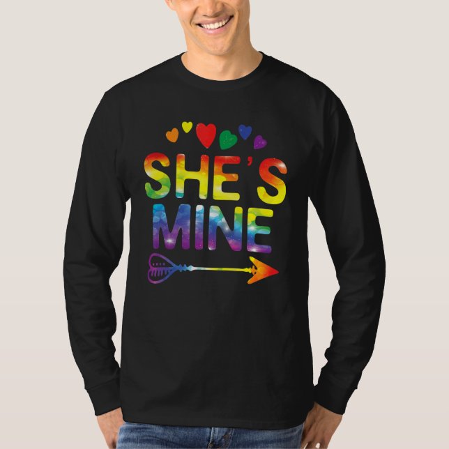 Lesbisk Hon är mitt matchande LGBT-Pride T Shirt (Framsida)