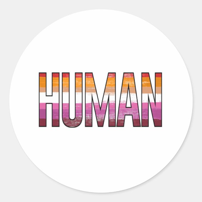 Lesbisk Human Runt Klistermärke (Framsida)