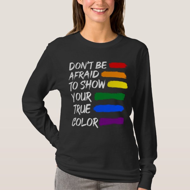 Lesbisk i  av färgämne LGBTQ Gay-Pride T Shirt (Framsida)