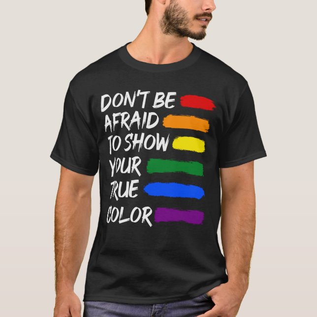Lesbisk i  av färgämne LGBTQ Gay-Pride T Shirt (Framsida)