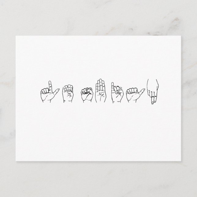 Lesbisk i teckenspråk vykort (Framsida)