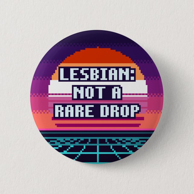 Lesbisk: Inte En Sällsynt Drop Pride Pixel Knapp (Framsida)