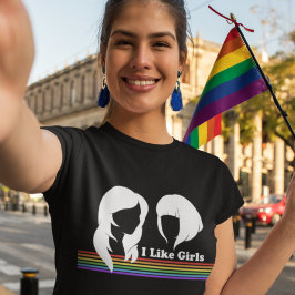 Lesbisk Jag gillar flickor Gay Women Pride Parad W T Shirt