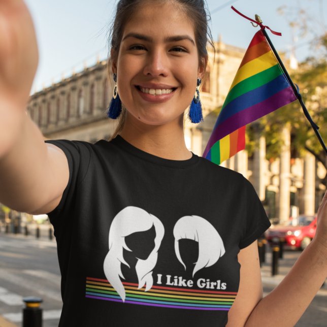 Lesbisk Jag gillar flickor Gay Women Pride Parad W T Shirt (Skapare uppladdad)