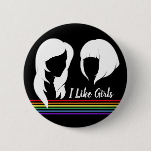 Lesbisk Jag gillar Pridet Flickor Gay Women Knapp