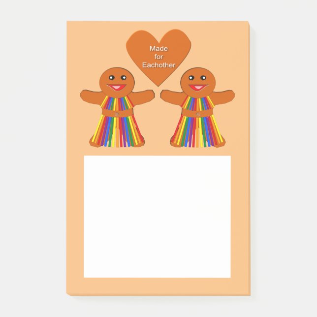 Lesbisk Jul Gingerbröd Dam par Post-it Block (Framsida)