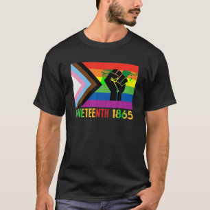 Lesbisk Junttonde 1865 LGBT Gay pride Flagga Black T Shirt