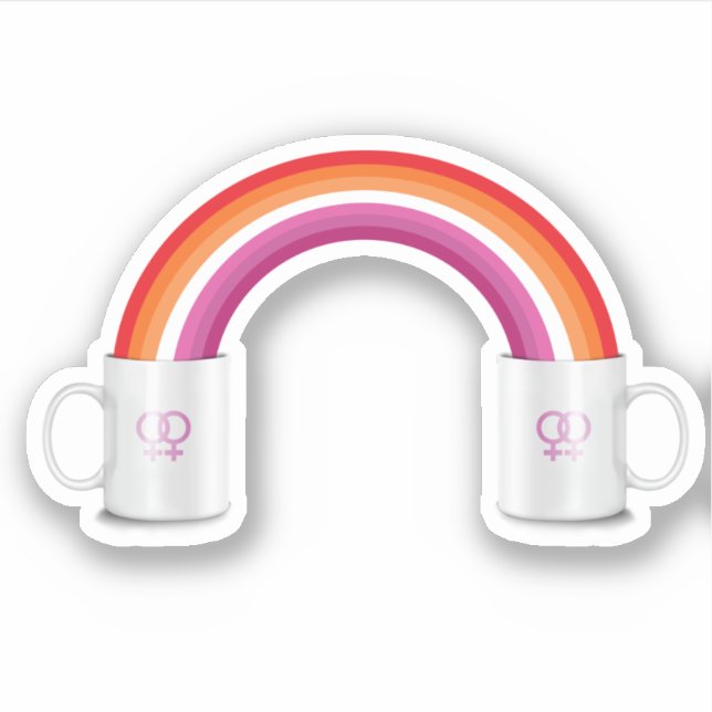 Lesbisk kafédejt klistermärken (Framsida)