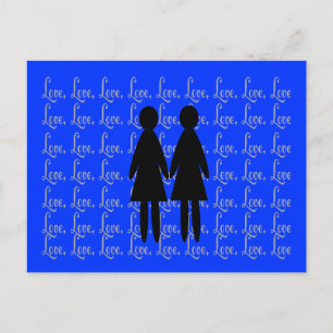lesbisk "KÄRLEK" Silhouettes Vykort