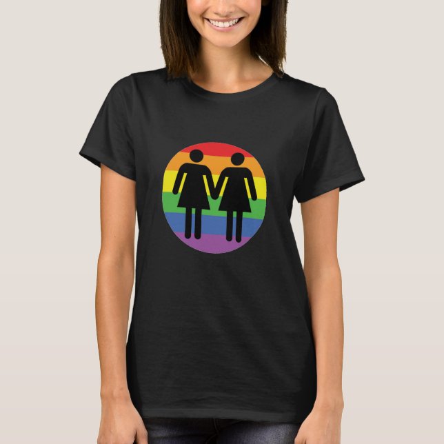 Lesbisk kärlekregnbågepride LGBT Tee (Framsida)