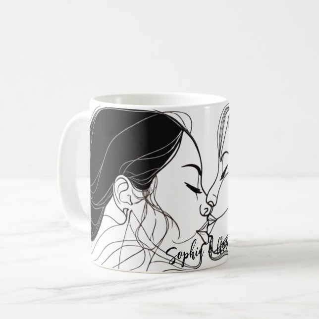 Lesbisk Kiss Elegant par Kaffemugg (Framsida vänster)