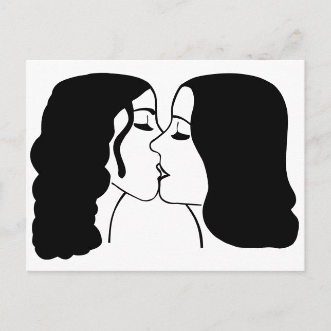Lesbisk Kiss Vykort (Framsida)