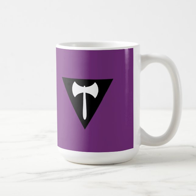 Lesbisk Labrys Pride Flagga Kaffemugg (Höger)