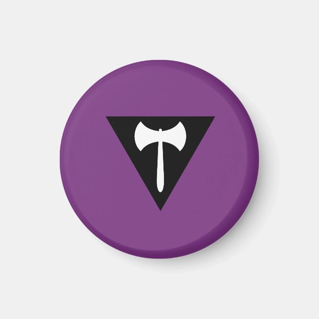 Lesbisk Labrys Prideflagga Magnet (Framsidan)