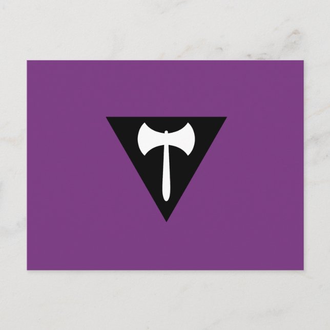 Lesbisk Labrys Prideflagga Vykort (Framsida)