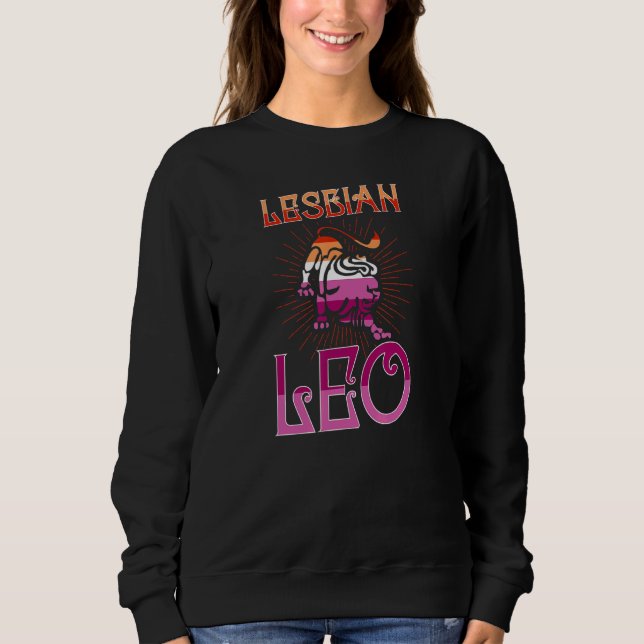 Lesbisk Leo Zodiac Sign Birthday Horoscope Constel T Shirt (Framsida)