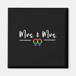 Lesbisk LGBT Bröllopsfest för Mrs och Honung Magnet