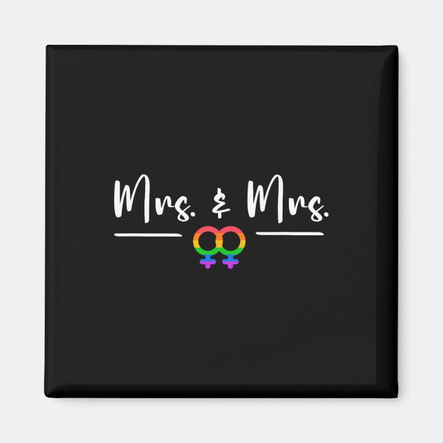 Lesbisk LGBT Bröllopsfest för Mrs och Honung Magnet (Framsidan)