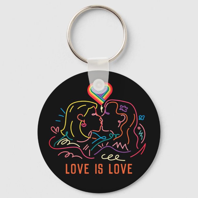 Lesbisk LGBT Pride Nyckelring (Framsida)