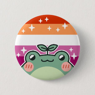 Lesbisk LGBT-Pridets Flagga Frog-knapp Knapp