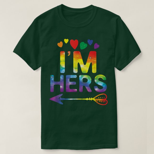 Lesbisk lite lustig jag är Hers som matchar HBT-Pr T Shirt (Design framsida)