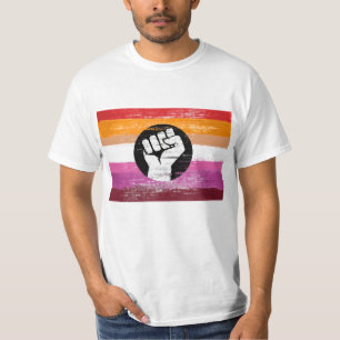 Lesbisk Målad Protestflagga T Shirt