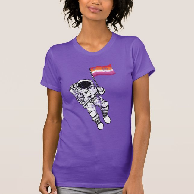 LESBISK MOONWOMAN DISTRESSERAD T SHIRT (Framsida)