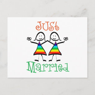 Lesbisk Nygift Meddelande Vykort