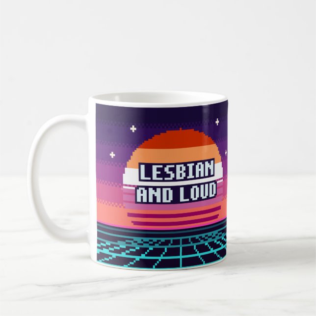 Lesbisk Och Hög Pr Pride Pixel Mugg (Vänster)