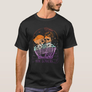 Lesbisk par Älskare Tarot Card HGBTQ Skeleton Va T Shirt
