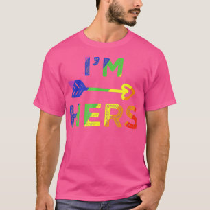 Lesbisk par Im Hers delar min matchande hbt-pari T Shirt