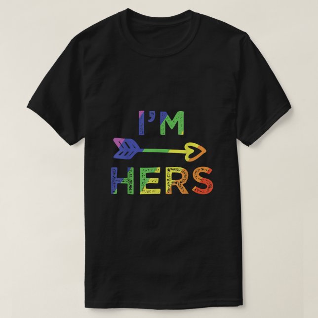 Lesbisk par Im Hers delar min matchande hbt-pari T Shirt (Design framsida)