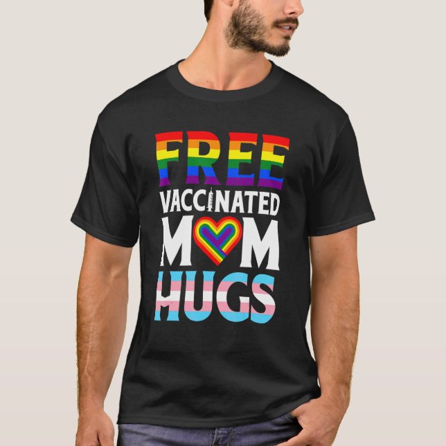 Lesbisk Prid på Lgbt Flagga Proud Mamma Free Mamma T Shirt (Framsida)