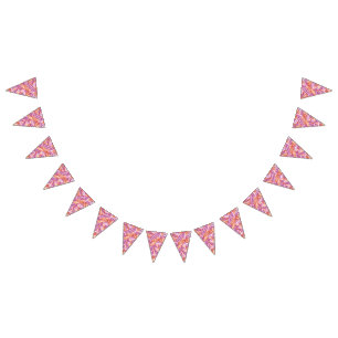 Lesbisk Pride Abstrakt Zen Flower Petals Rosa Vimplar