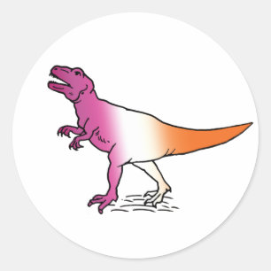 LESBISK PRIDE DINOSAURIE T-shirt Runt Klistermärke