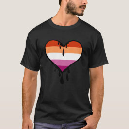 Lesbisk Pride - dropphjärta T Shirt