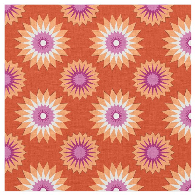 Lesbisk pride färg /orange blomma mönster tyg (Närbild)