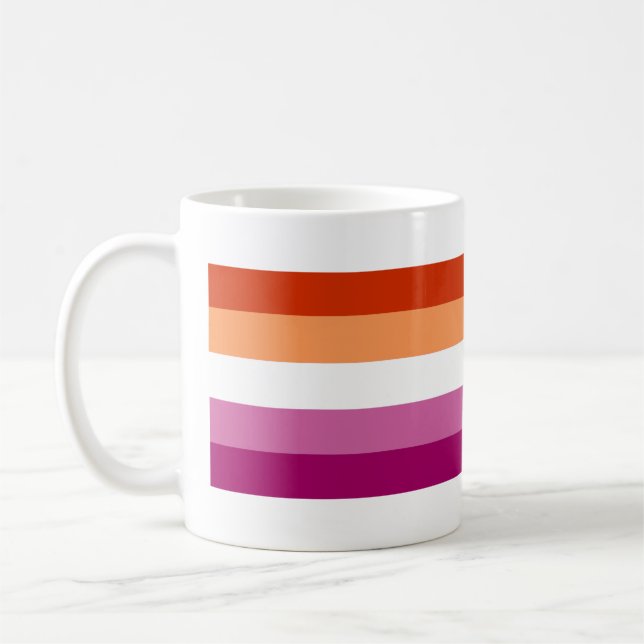 Lesbisk Pride Flagga (5 Rand) Kaffemugg (Vänster)