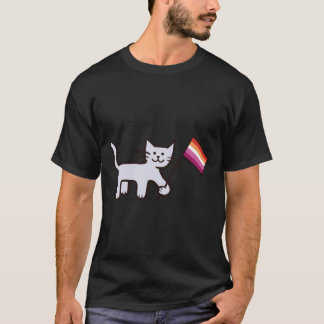 Lesbisk Pride Flagga Cat T Shirt