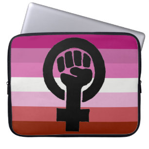 Lesbisk Pride Flagga feministiskt fenomen Laptop Sleeve