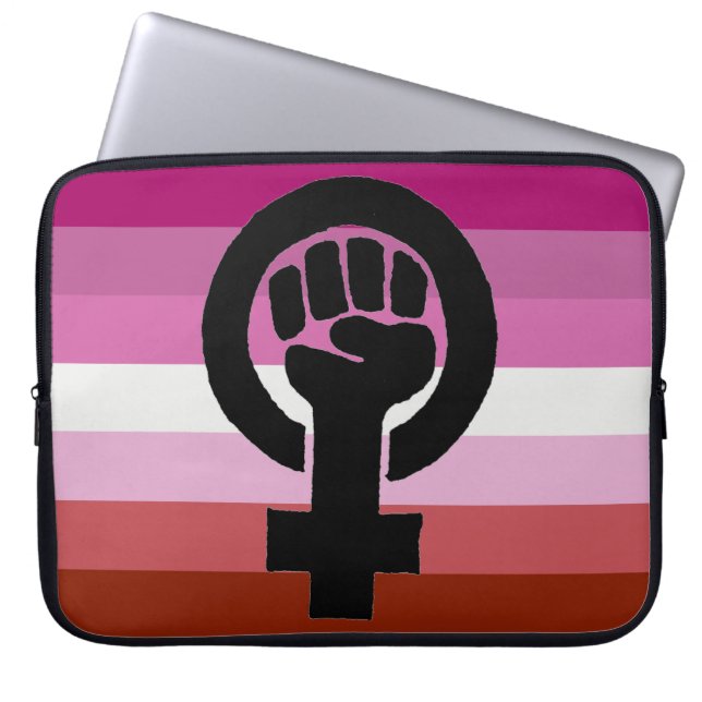 Lesbisk Pride Flagga feministiskt fenomen Laptop Sleeve (Framsidan)