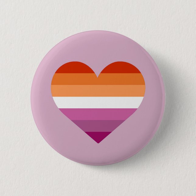 Lesbisk Pride Flagga Heart Design Badge Pride 2024 Knapp (Framsida)