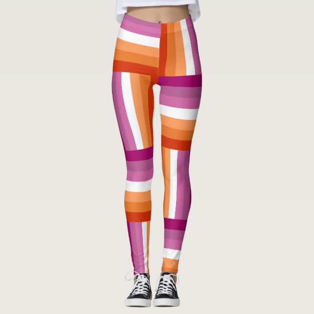 Lesbisk Pride Flagga Inspired Leggings (Framsida)
