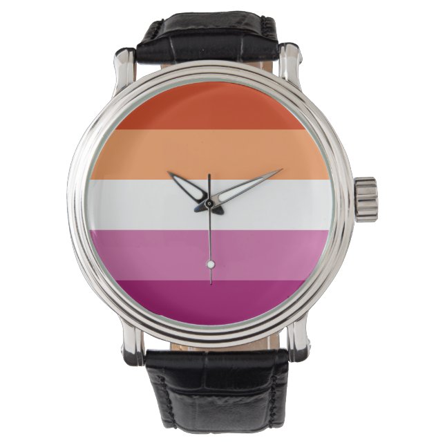 Lesbisk Pride Flagga LGBTQ Armbandsur (Framsida)