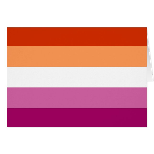 Lesbisk Pride Flagga LGBTQ Hälsningskort (Framsidan Horizontal)