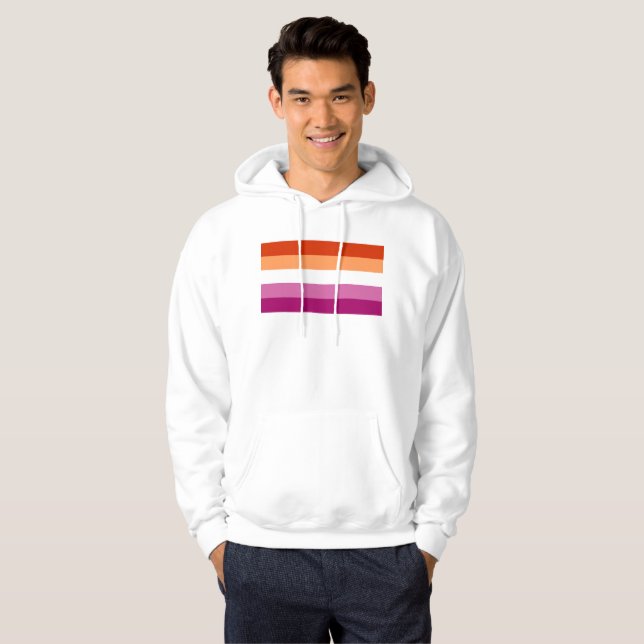 Lesbisk Pride Flagga LGBTQ Hoodie (Hel framsida)