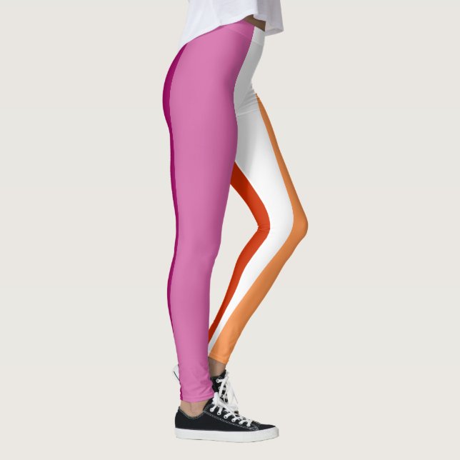 Lesbisk Pride Flagga LGBTQ Leggings (Höger)